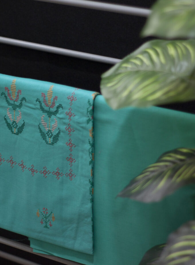 2 Piece - Cross Stitch Embroidered Suit