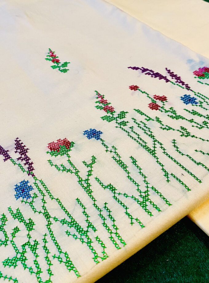 2 - PC Shirt Trouser Yellow Cross stitch