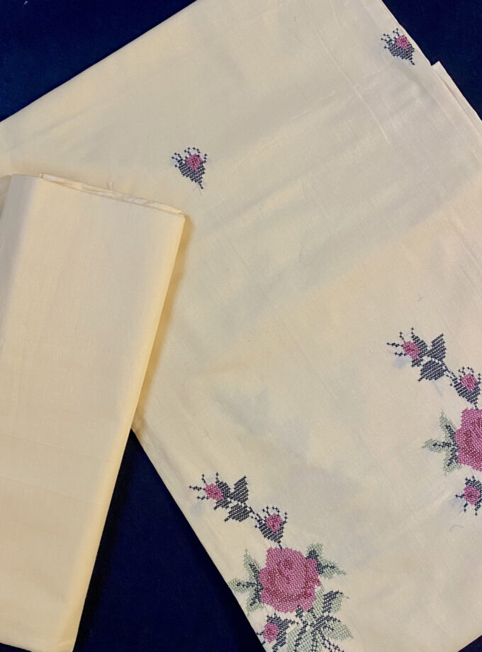 2 -  PC Shirt Trouser Yellow cross  stitch