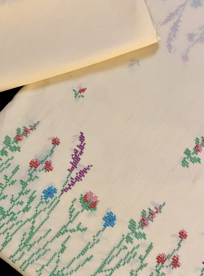 2 - PC Shirt Trouser Yellow Cross stitch