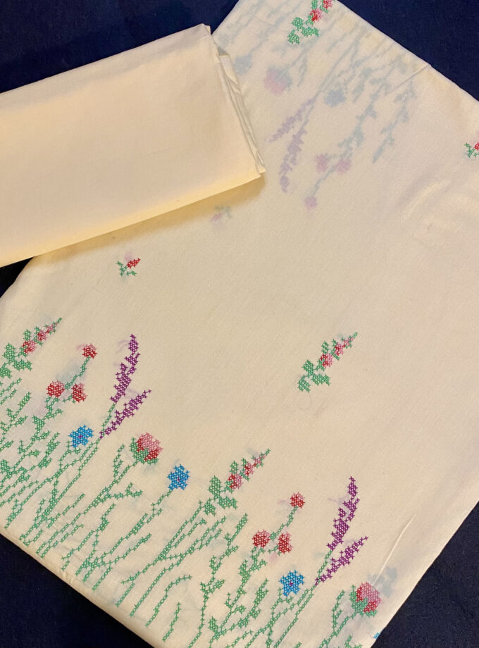 2 - PC Shirt Trouser Yellow Cross stitch