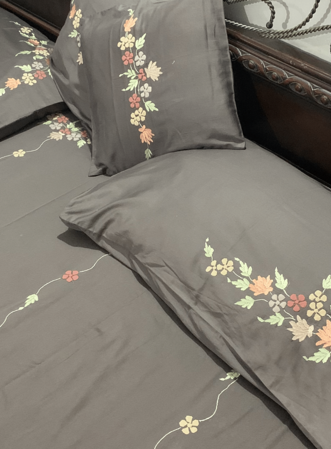 5 Pc PP Work Cotton Silk Bedsheet