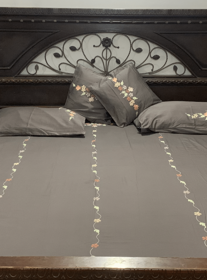 5 Pc PP Work Cotton Silk Bedsheet