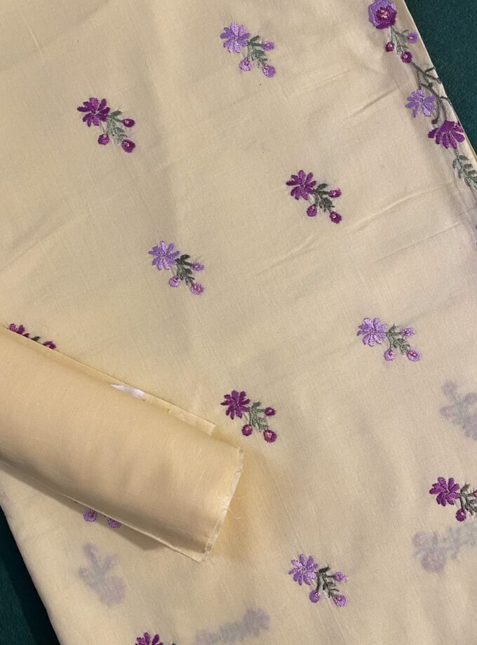 2p - Suit Embroidered Yellow Lawn