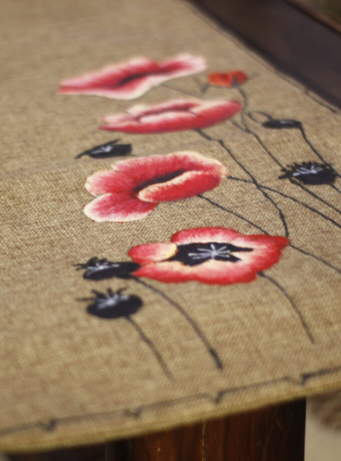 7Pc jute Runner Mat Hand Painted Set