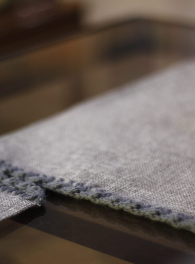 7PC Jute Runner Mats Set with Crochet Embroidery