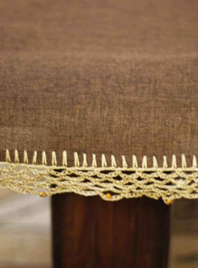 7PC Jute Runner Mats Set with Crochet Embroidery