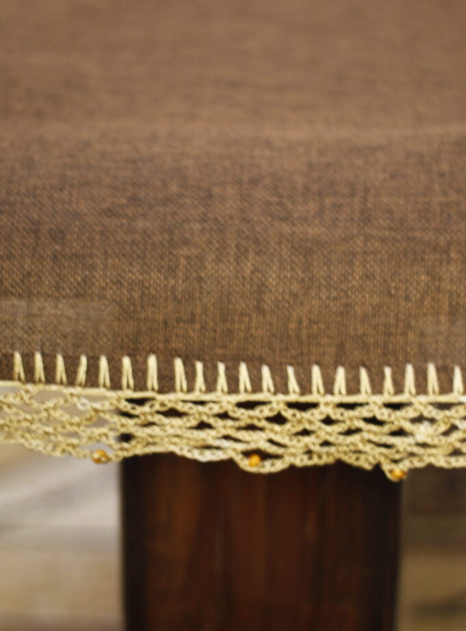 7PC Jute Runner Mats Set with Crochet Embroidery