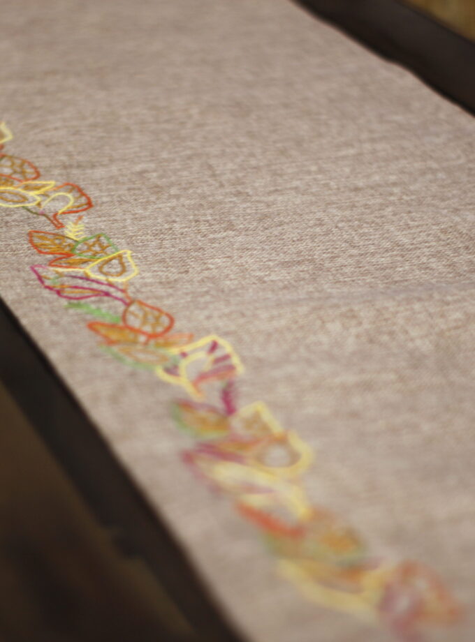 7PC Jute Runner Mats Set with Embroidery