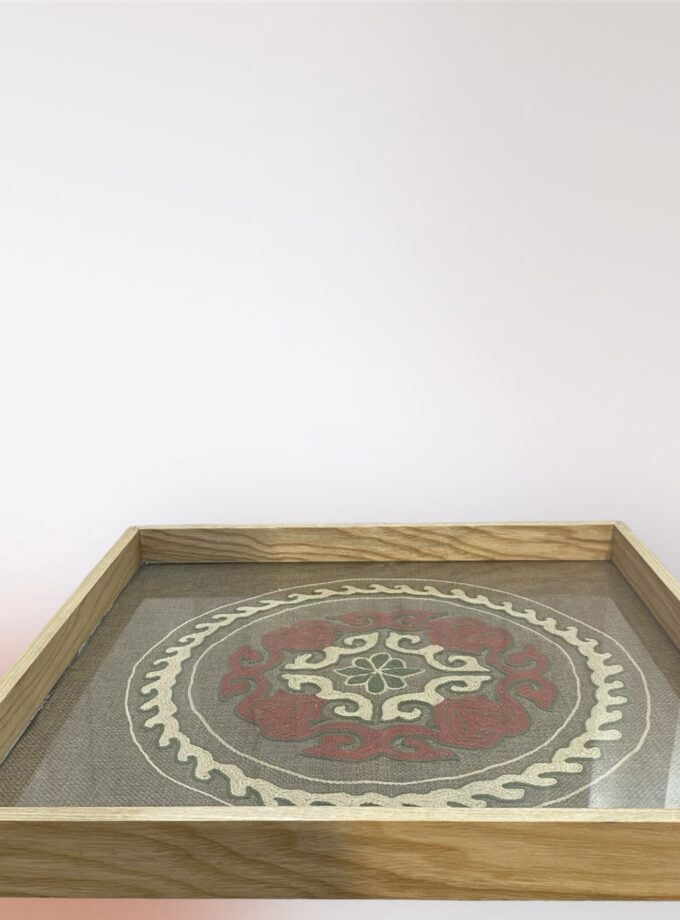 Wooden Tray Embroided