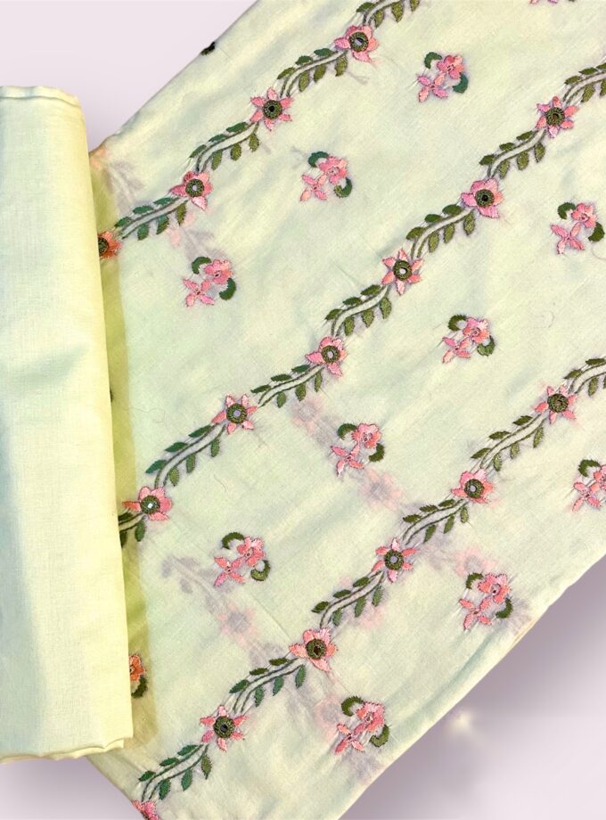 2 Pc Embroidered Suit with Mirror Work