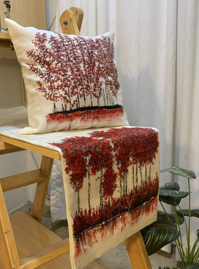5 PC hand-painted Runner Cushions Set