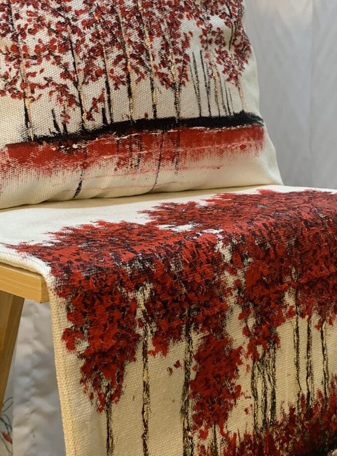 5 PC hand-painted Runner Cushions Set