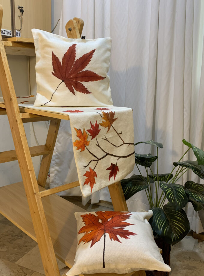 5 PC hand-painted Runner Cushions Set
