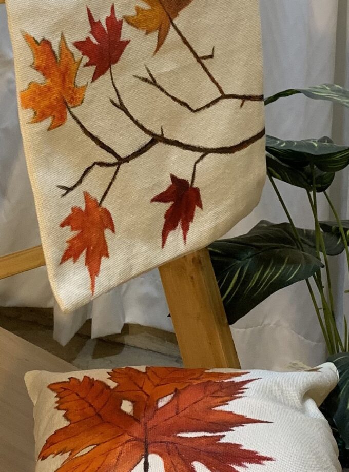 5 PC hand-painted Runner Cushions Set