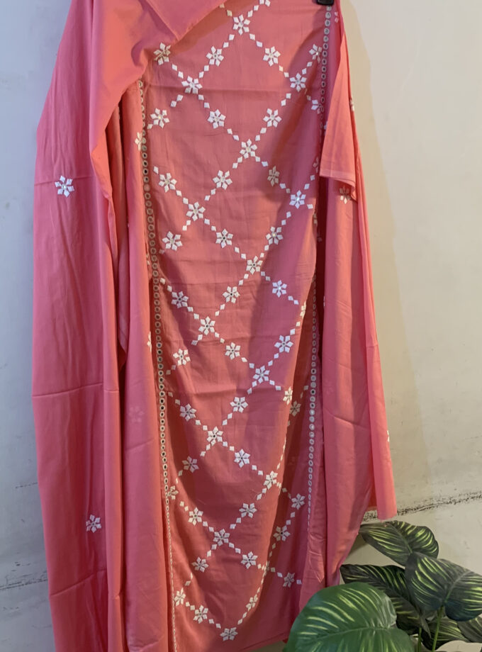 3-Piece PP + Mirror work Unstitched Suit