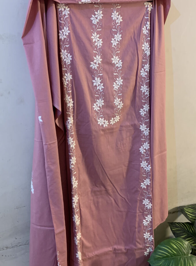 3-Piece PP + Embroidery work Unstitched Suit