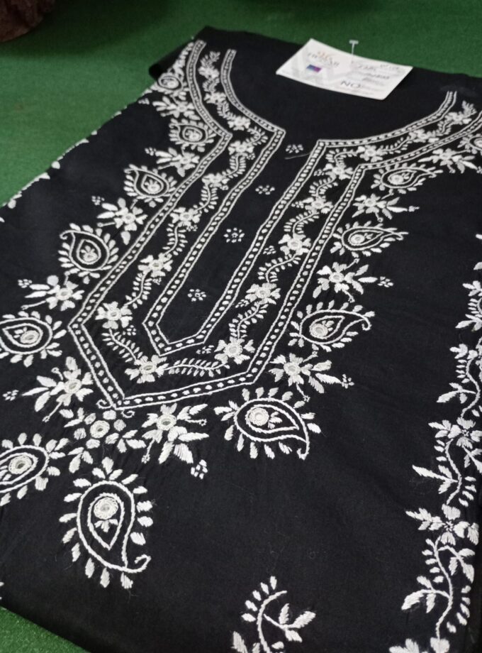 2-Piece Embroidery + Mirror work Unstitched Suit