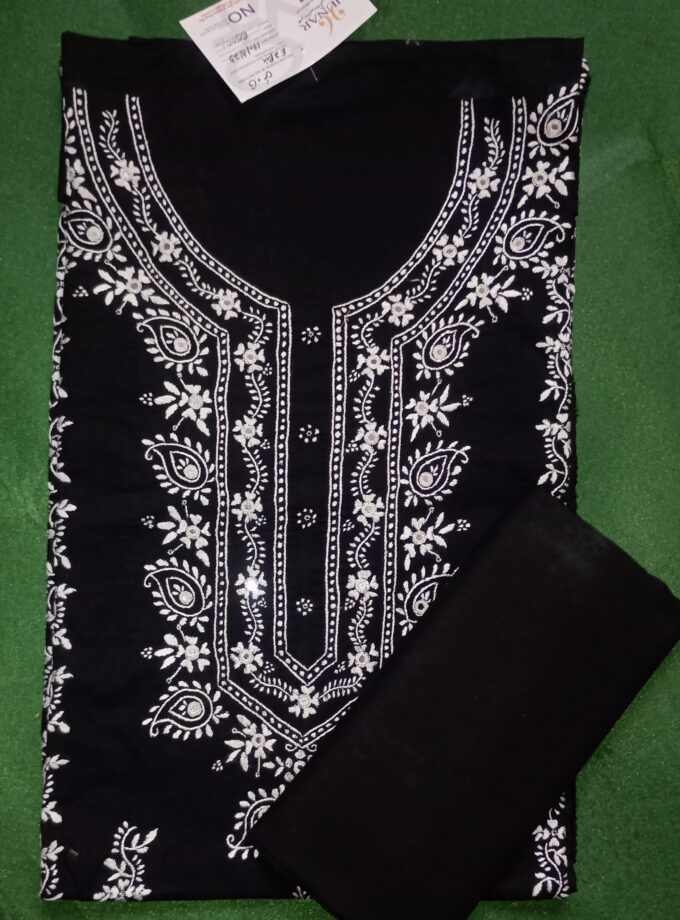 2-Piece Embroidery + Mirror work Unstitched Suit