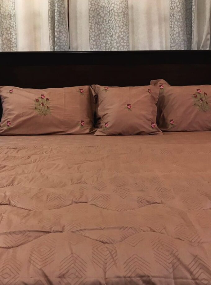 6 pcs Cross-stitch cotton silk Quilt bedsheet Set