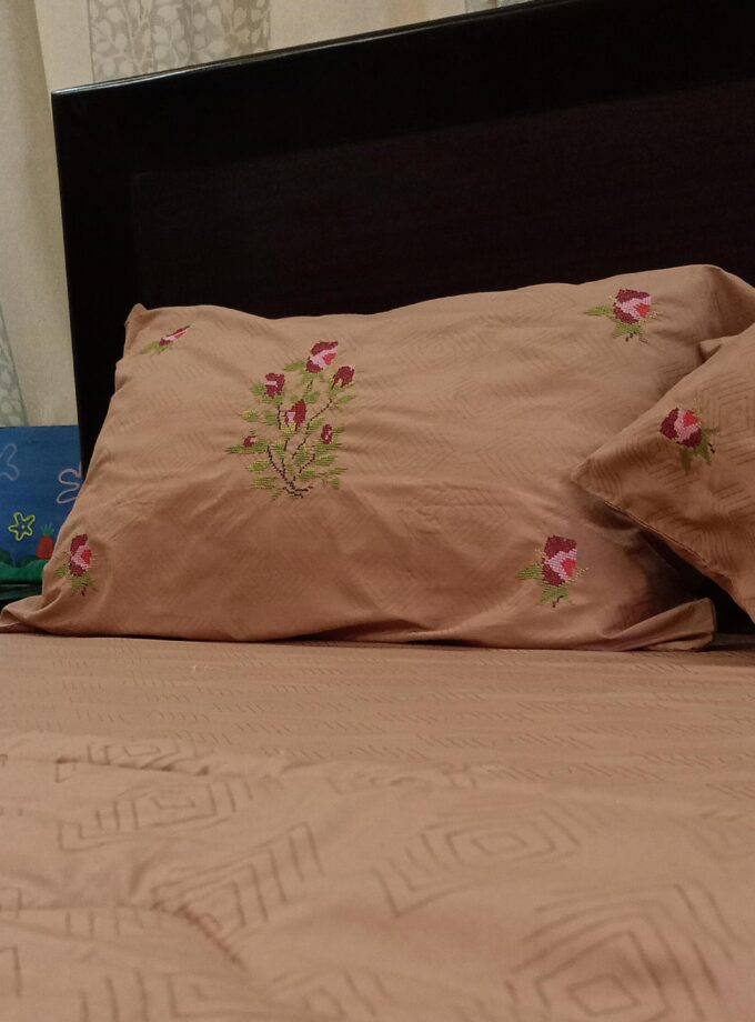 6 pcs Cross-stitch cotton silk Quilt bedsheet Set