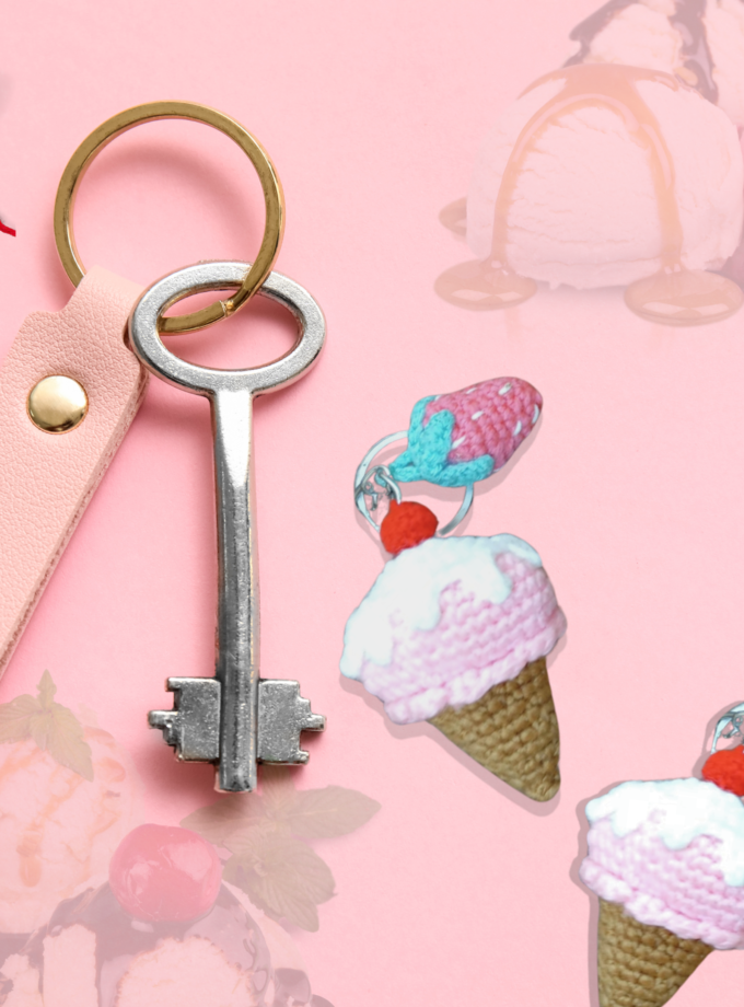 Crochet Keychain Ice-cream