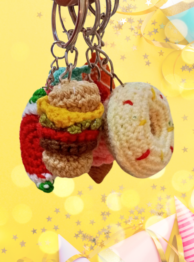 Crochet Keychain Burger