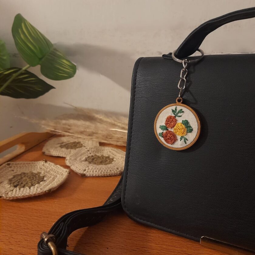 Embroidered Keychain Round