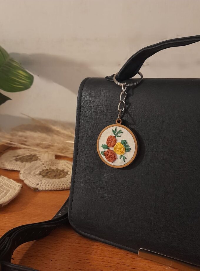 Embroidered Keychain Round