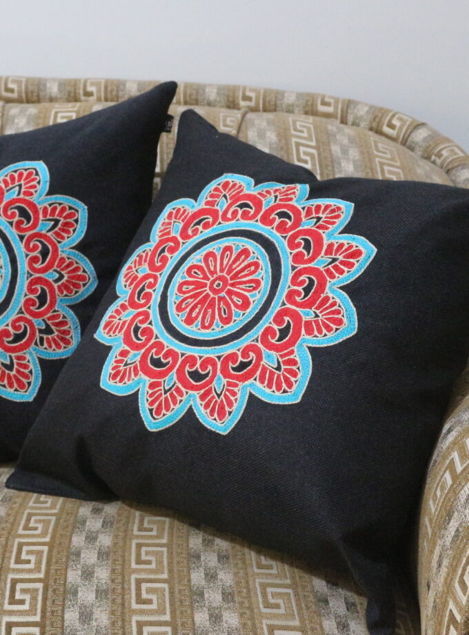 6 Pcs Embroidered Runner Cushions Set