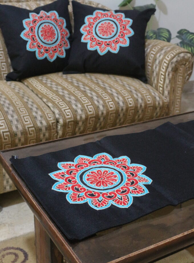 6 Pcs Embroidered Runner Cushions Set