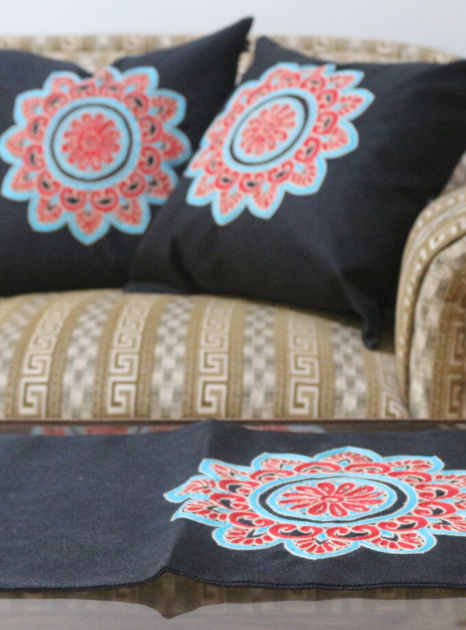 6 Pcs Embroidered Runner Cushions Set