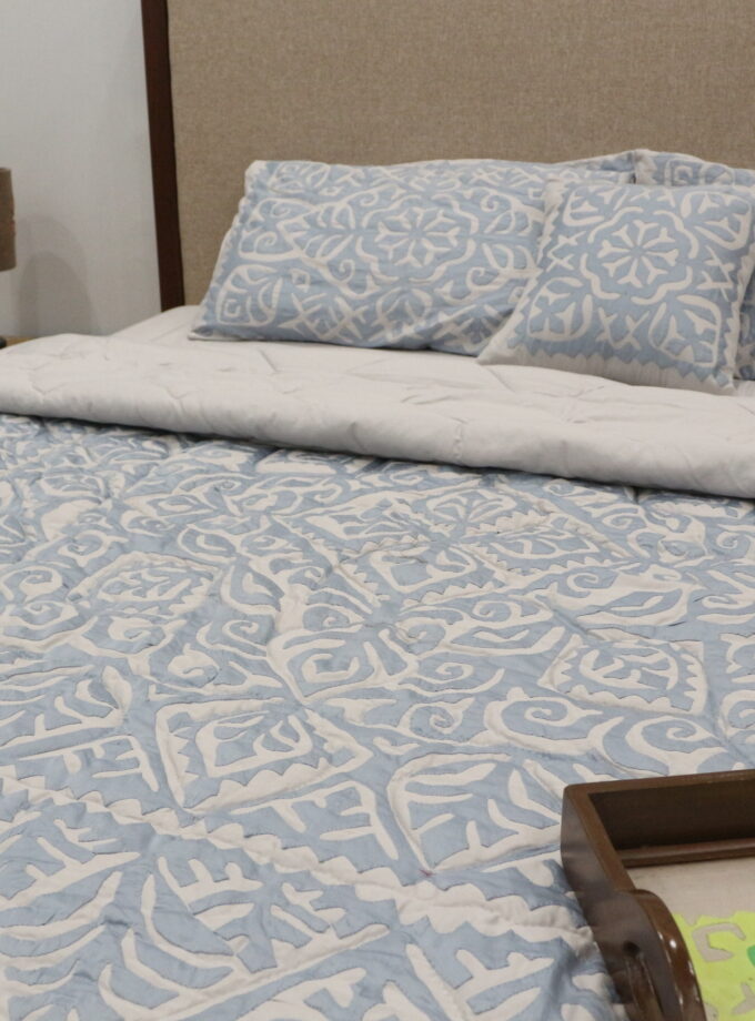 6 Pcs Applique Quilt Bedsheet set