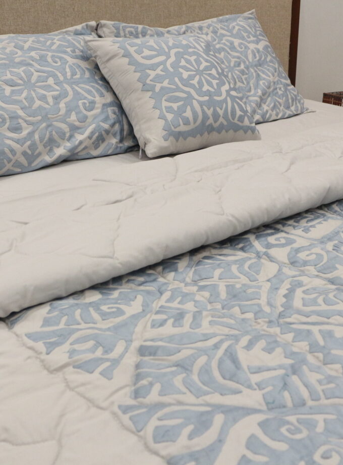 6 Pcs Applique Quilt Bedsheet set