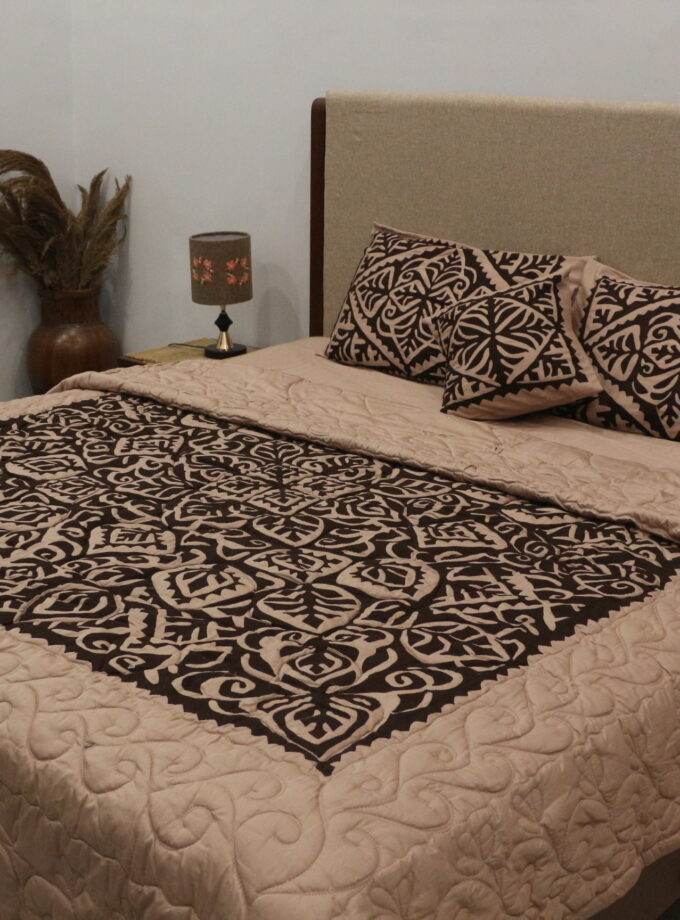 6 Pcs Applique Quilt Bedsheet set