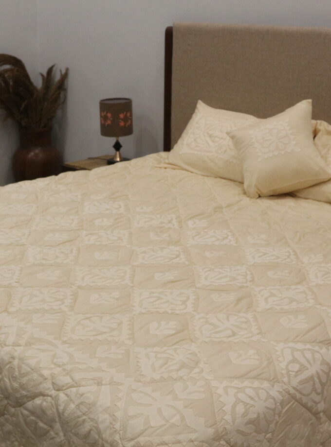 6 Pcs Applique Quilt Bedsheet set