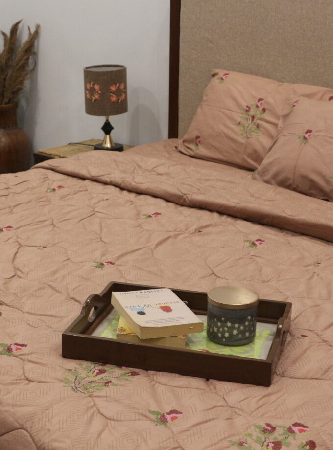 6 Pcs Embroidered Quilt Bedsheet set
