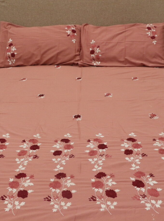 3 Pcs Embroidered Bedsheet set
