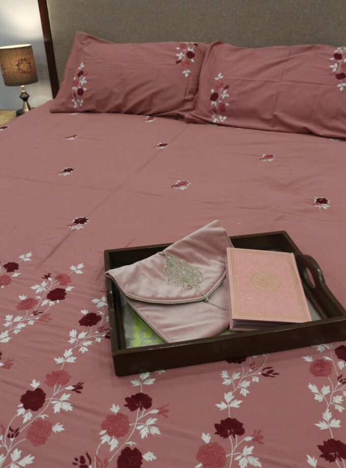 3 Pcs Embroidered Bedsheet set