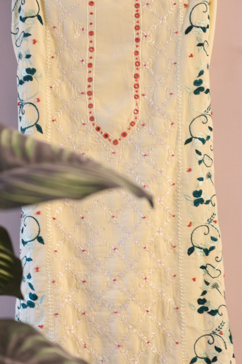 1 Pc Shirt embroidery with mirror work - Image 3