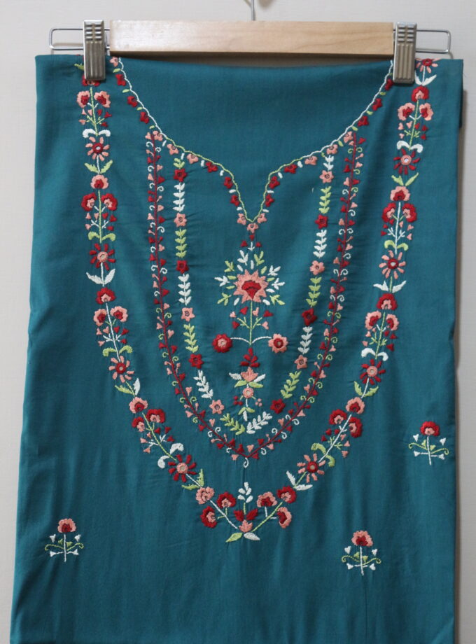 2 Pcs embroidered suit with mirror work
