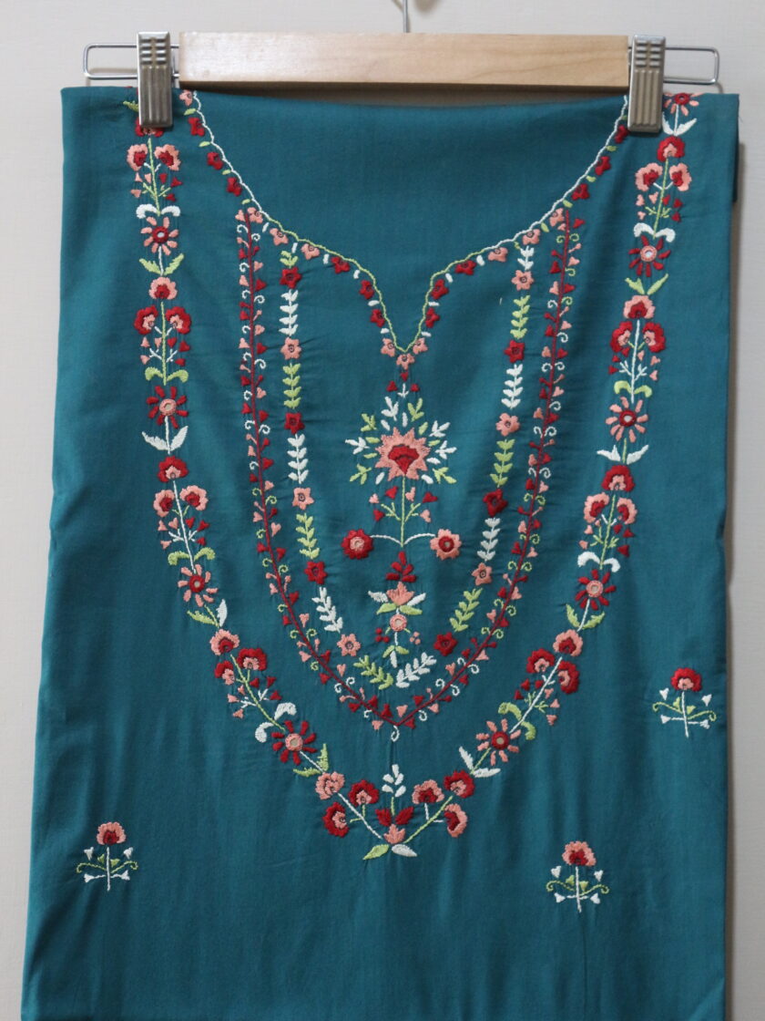 2 Pcs embroidered suit with mirror work - Image 2
