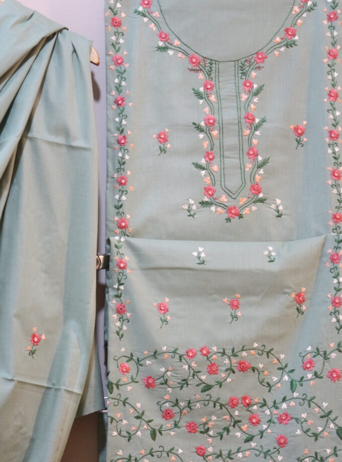 3 Pcs embroidered + mirror work suit