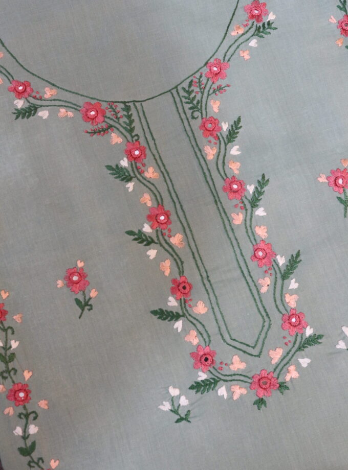 3 Pcs embroidered + mirror work suit