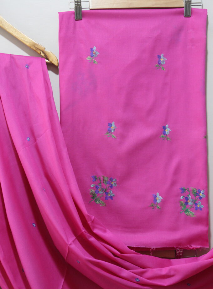 2 Pcs Suit with Cross stitch