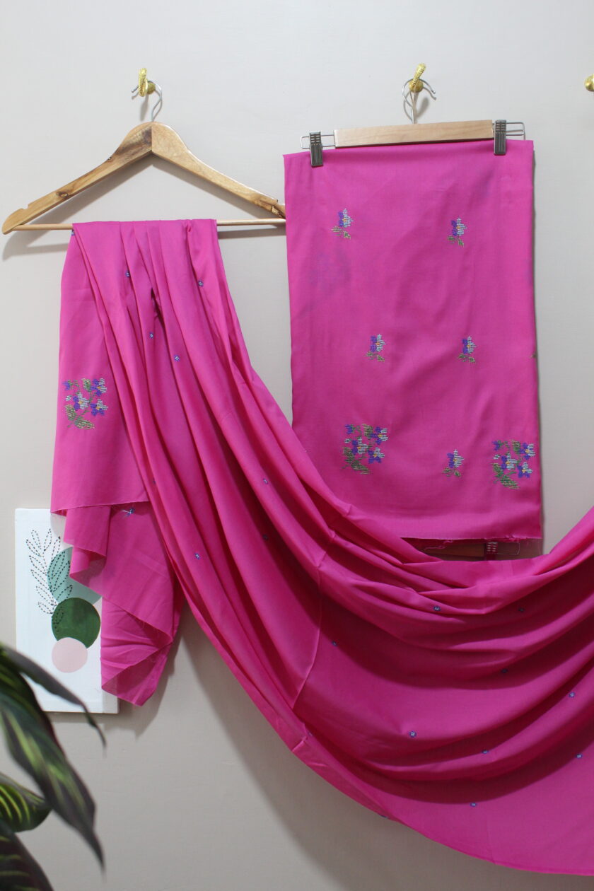 2 Pcs Suit with Cross stitch