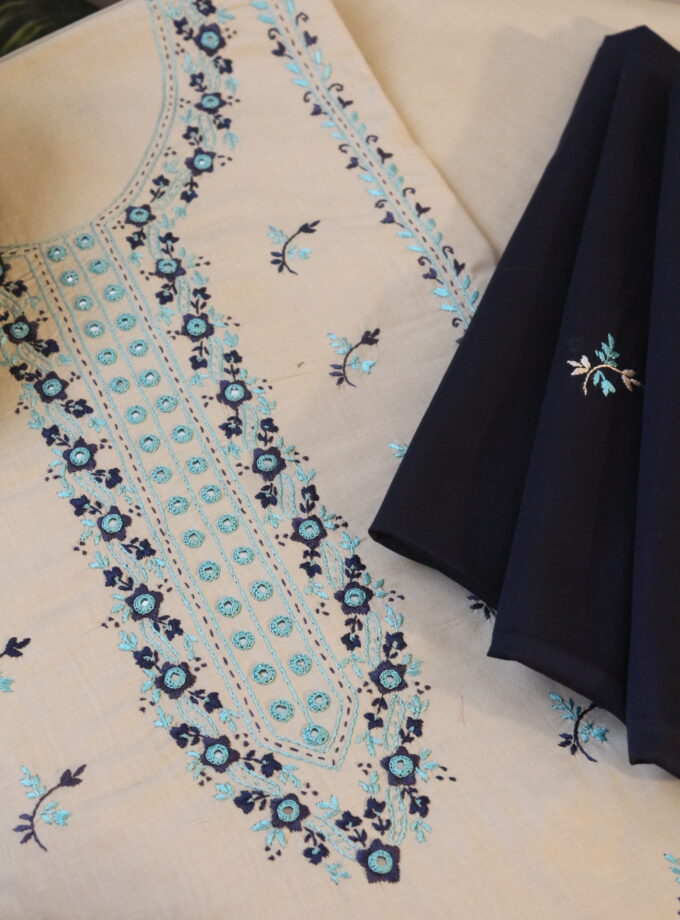 3 Pcs Embroidery and Mirror Work Suit