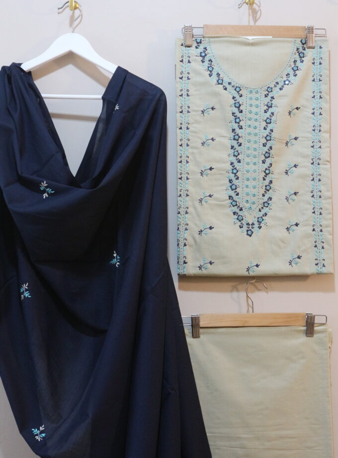 3 Pcs Embroidery and Mirror Work Suit