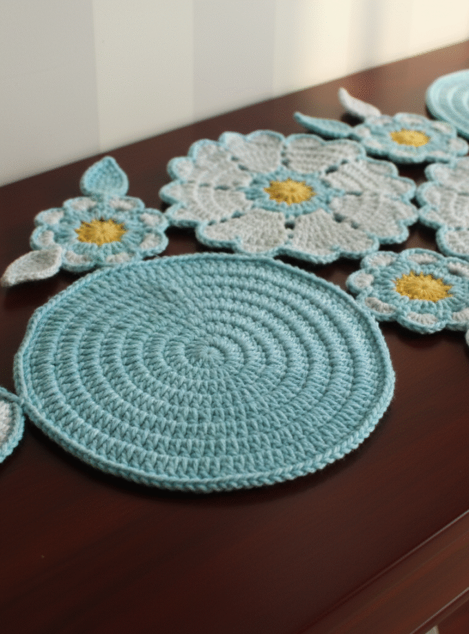 Crochet center table runner