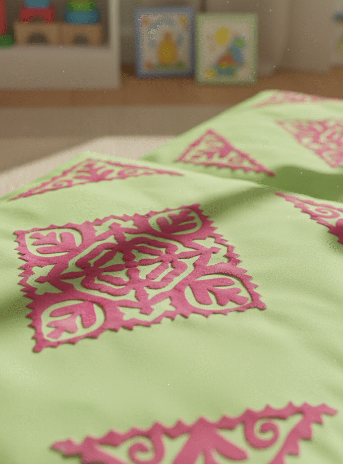 2 Pcs Applique Floor Cushion Covers Set